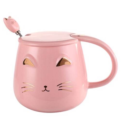 Taza Gato Tapa y Cuchara