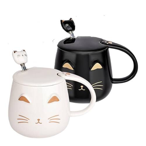 Taza Gato Tapa y Cuchara